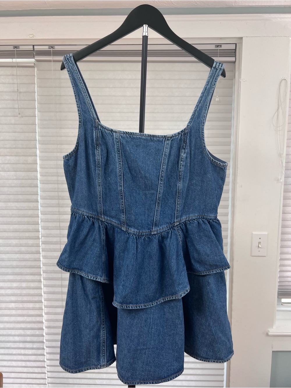 H&M Denim Peplum Mini Dress NWT Size L